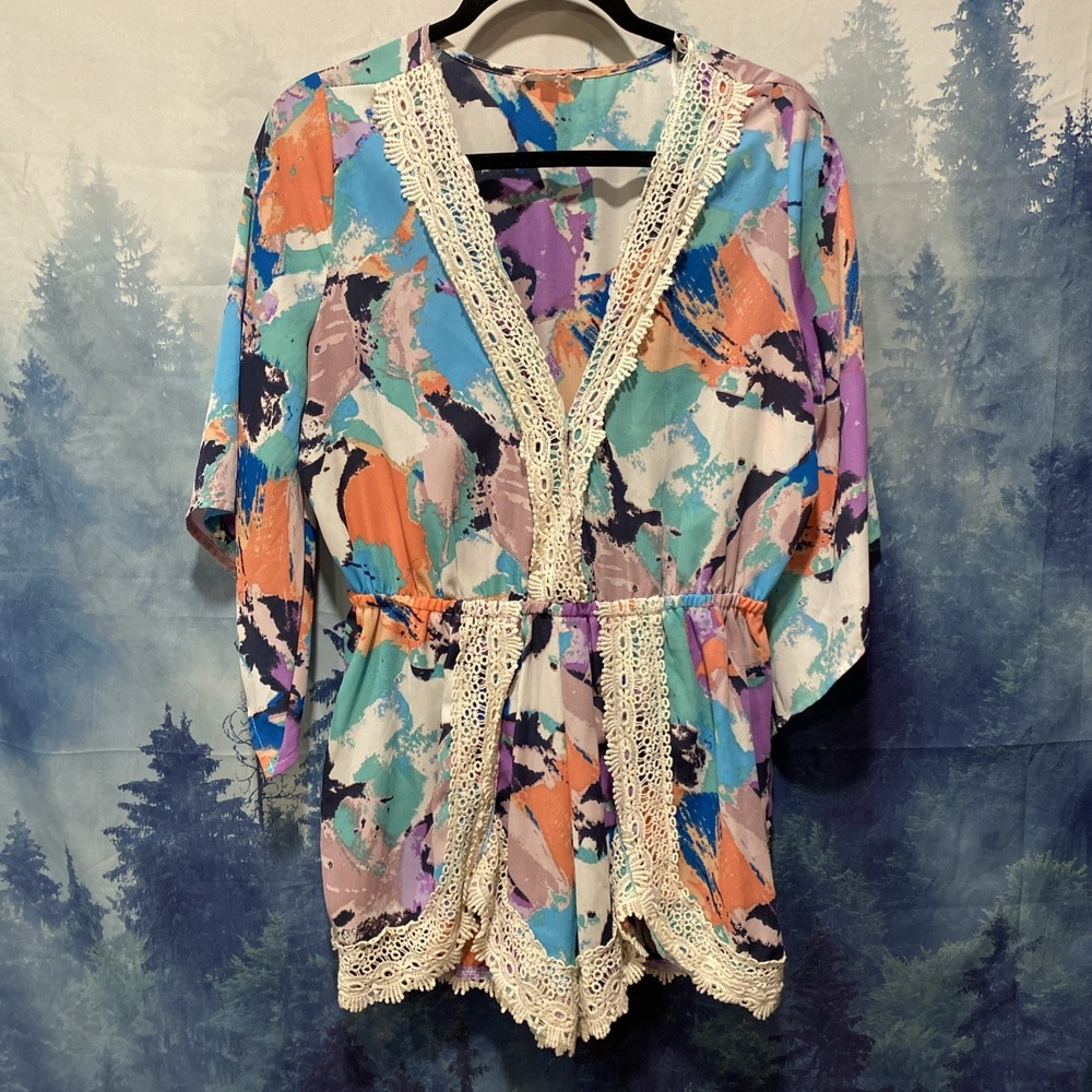 It Girl Women Large Romper V Neck
